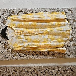 J.CREW yellow floral blouse